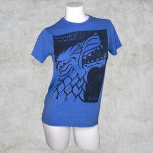 Game of Thrones Winter is Coming Stark Dire Wolf Blue Graphic T-Shirt